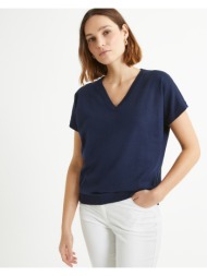 κοντομάνικο πλεκτό με v ...