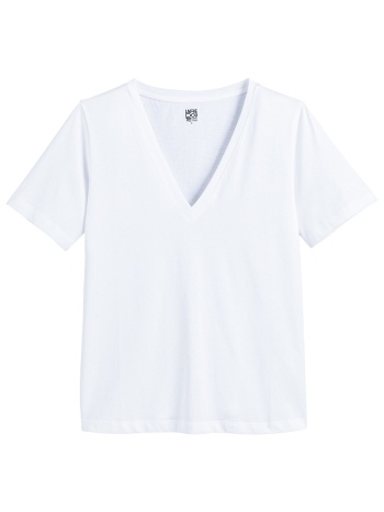 κοντομάνικη μπλούζα με v