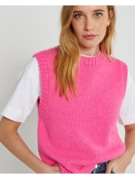 αμάνικο πλεκτό με στρογγυλή λαιμόκοψη