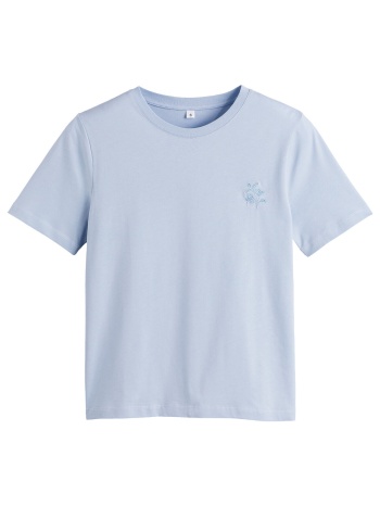 κοντομάνικο t-shirt με στρογγυλή λαιμόκοψη και φλοράλ σε προσφορά