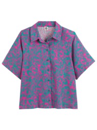 πουκάμισο από βαμβάκι και λινό με φλοράλ μοτίβο