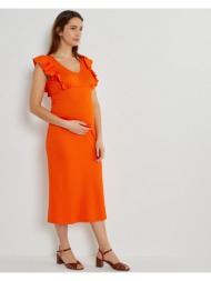 αμάνικο φόρεμα εγκυμοσύνης με βολάν από ζέρσεϊ