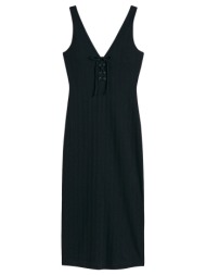 αμάνικο φόρεμα με v και κορδόνια