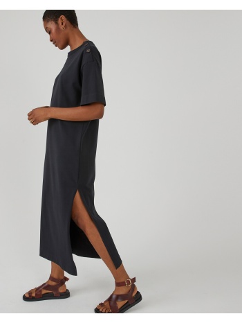 μακρύ ζέρσεϊ φόρεμα με κουμπιά στον ώμο