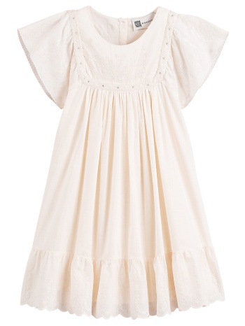 κοντομάνικο φόρεμα από βαμβακερή γάζα με κέντημα σε προσφορά