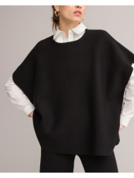 λεπτό πόντσο με στρογγυλή λαιμόκοψη