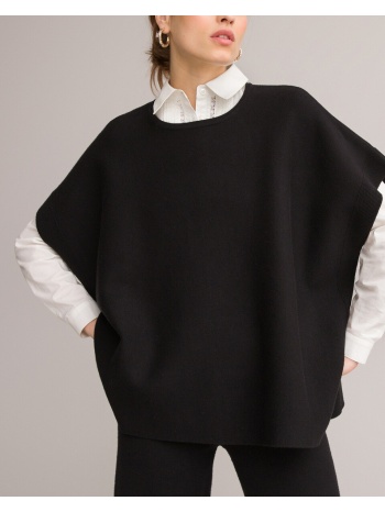 λεπτό πόντσο με στρογγυλή λαιμόκοψη