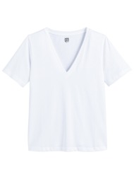κοντομάνικη μπλούζα με v