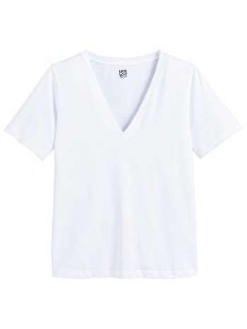 κοντομάνικη μπλούζα με v