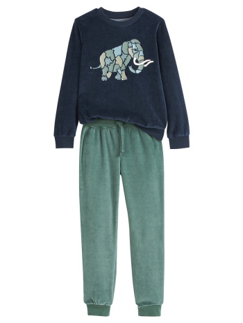 βελουτέ πιτζάμα με μοτίβο μαμούθ