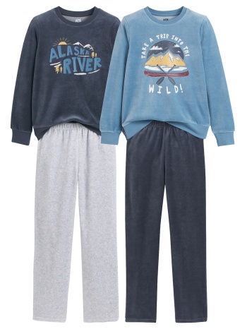 σετ 2 βελουτέ πιτζάμες με σχέδιο βουνά