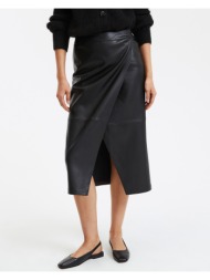 ίσια midi φούστα από συνθετικό δέρμα
