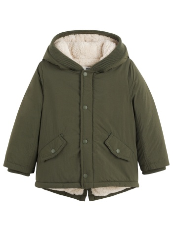 ζεστό παρκά με κουκούλα και επένδυση από sherpa