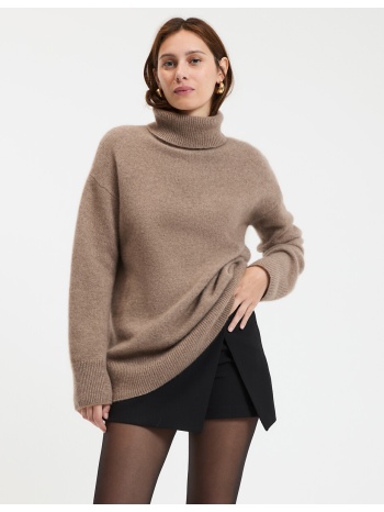 χοντρό πλεκτό από κασμίρι με λαιμό ζιβάγκο