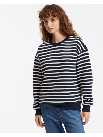 φούτερ με ρίγες και στρογγυλή λαιμόκοψη