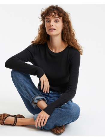 μακρυμάνικη μπλούζα με στρογγυλή λαιμόκοψη