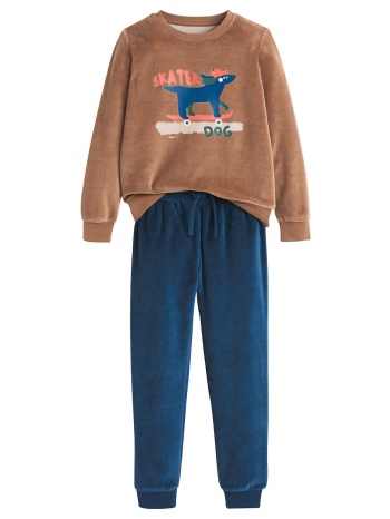 βελουτέ πιτζάμα με στάμπα σκύλο σε προσφορά