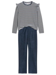 βελουτέ πιτζάμα με ρίγες