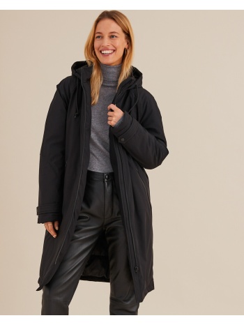 μίντι παρκά με μη αφαιρούμενη κουκούλα