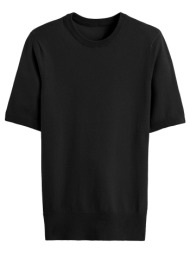 κοντομάνικο πλεκτό με στρογγυλή λαιμόκοψη