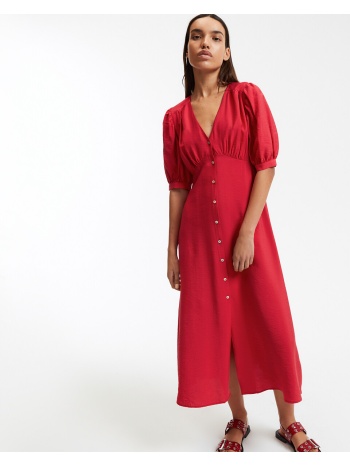 κοντομάνικο μακρύ φόρεμα σε ίσια γραμμή