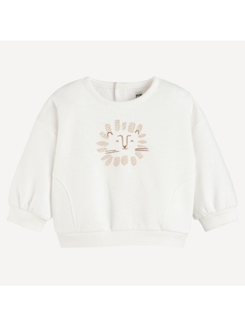 φανελένιο φούτερ με στρογγυλή λαιμόκοψη και σούστες στην