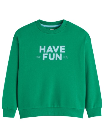 φούτερ oversize από φανέλα με στρογγυλή λαιμόκοψη και μήνυμα σε προσφορά