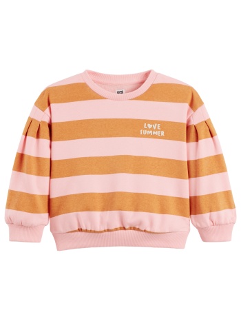 φανελένιο εμπριμέ φούτερ με στρογγυλή λαιμόκοψη