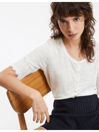 λινή κοντομάνικη μπλούζα