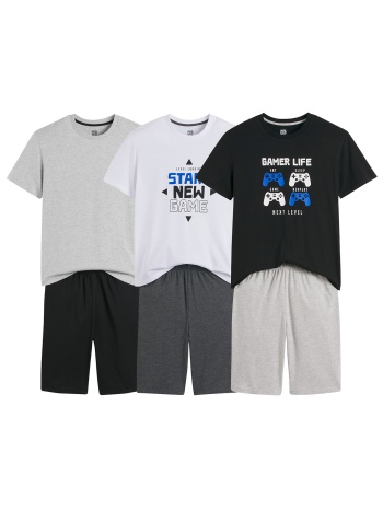 σετ 3 πιτζάμες με σορτς