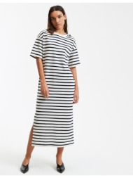 κοντομάνικο ριγέ φόρεμα ...