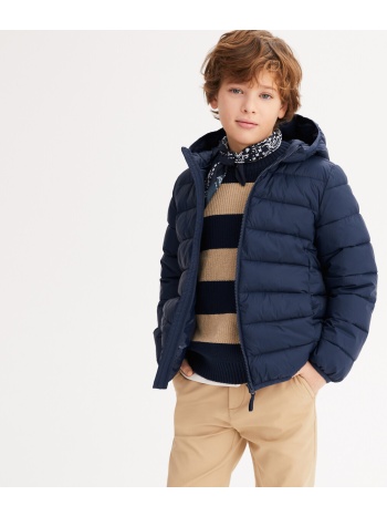 ελαφρύ καπιτονέ μπουφάν με κουκούλα