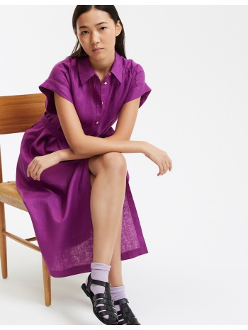 κοντομάνικο λινό φόρεμα