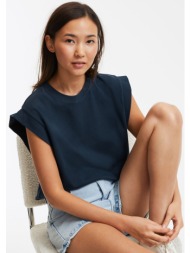 αμάνικη μπλούζα με στρογγυλή λαιμόκοψη