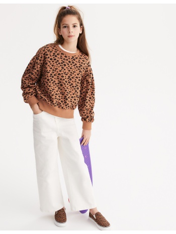 εμπριμέ φούτερ με μοτίβο animal print