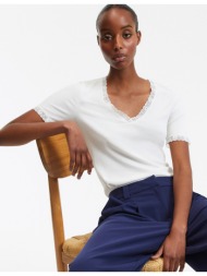 κοντομάνικη μπλούζα με v ...