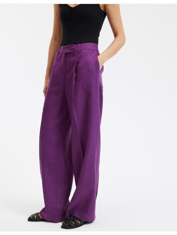 φαρδύ λινό παντελόνι σε προσφορά