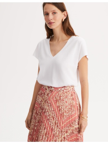 κοντομάνικη μπλούζα με v