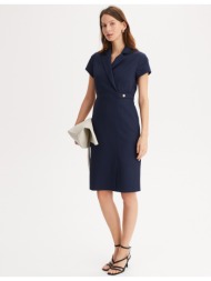 κοντομάνικο μίντι φόρεμα σε ίσια γραμμή