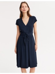 κοντομάνικο μίντι φόρεμα σε εβαζέ γραμμή