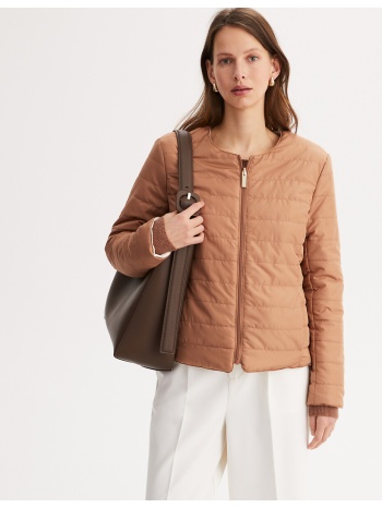 κοντό καπιτονέ μπουφάν με φερμουάρ