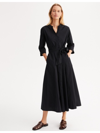 βαμβακερό maxi φόρεμα σε εβαζέ γραμμή