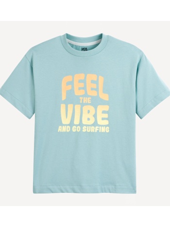 κοντομάνικο t-shirt oversize με μήνυμα