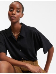 κοντομάνικη λινή μπλούζα ...