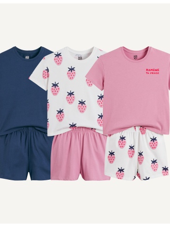 σετ 3 πιτζάμες με σορτς
