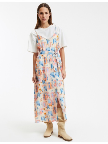 μίντι εμπριμέ φόρεμα με λεπτές τιράντες σε προσφορά