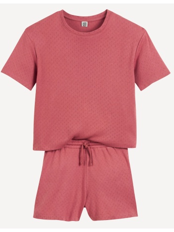 πιτζάμα με σορτς και αζούρ σχέδιο ύφανσης