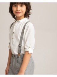 μακρυμάνικο πουκάμισο με μάο γιακά, 3-12 ετών