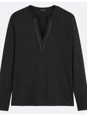 μακρυμάνικη λινή μπλούζα