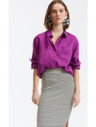 λινό φαρδύ πουκάμισο